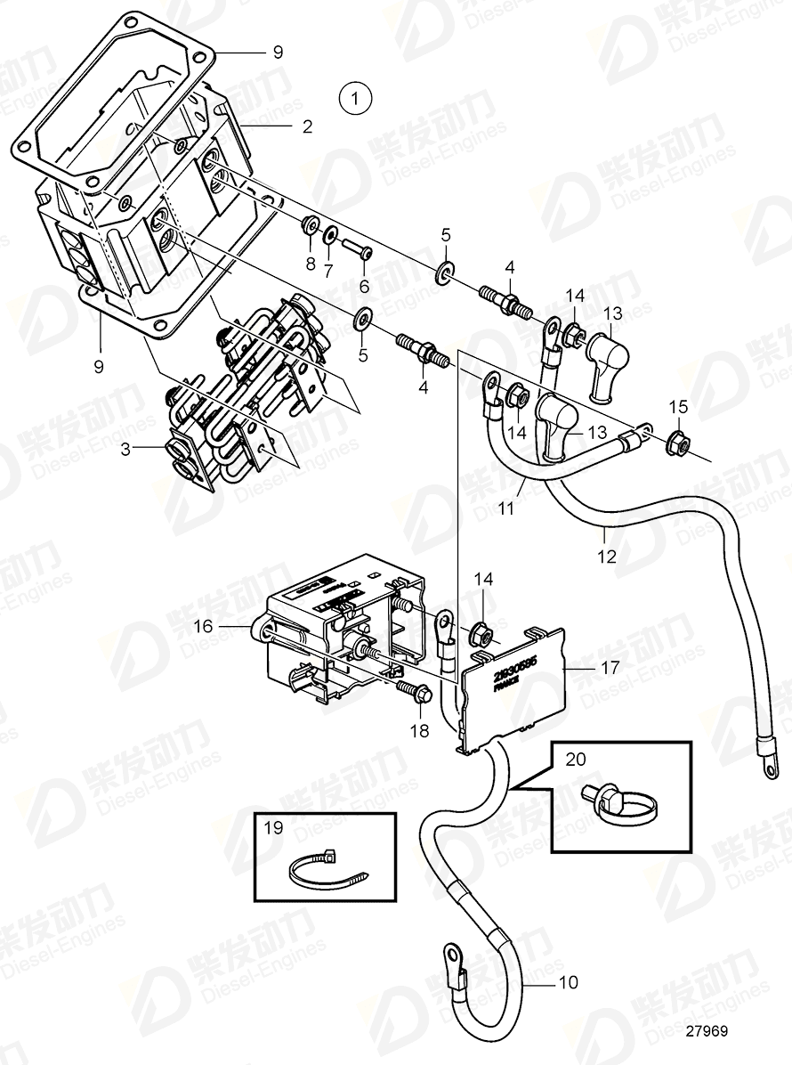 VOLVO Cable harness 22063536 Drawing